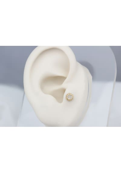 Glorria Altın Güneş Tragus Piercing Altın