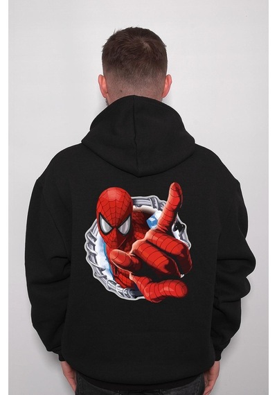 Spiderman Örümcek Adam Süper Kahraman Mask Sweatshirt Unisex Kapüşonlu Hoodie 001
