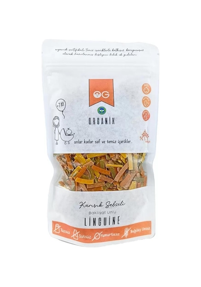 Organik Karışık Sebzeli Bakliyat Unlu Linguine Mak 200gr