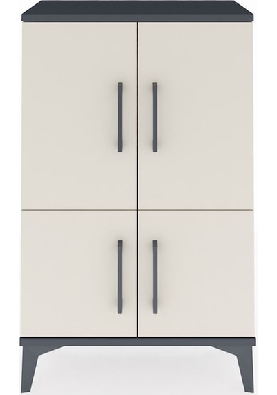 Arges Komodin 2 Raflı 4 Kapaklı 60x30x96 Antrasit-aytaşı Antrasit