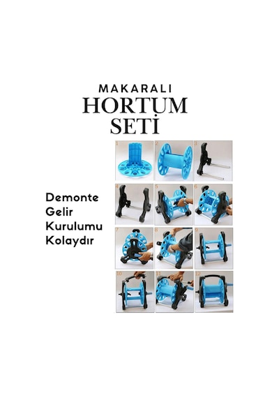 Makaralı Hortum Seti 20 Metre Bahçe Sulama Ve Araç Yıkama Seti 1/2 İnç Bahçe Ve Oto Yıkama Seti
