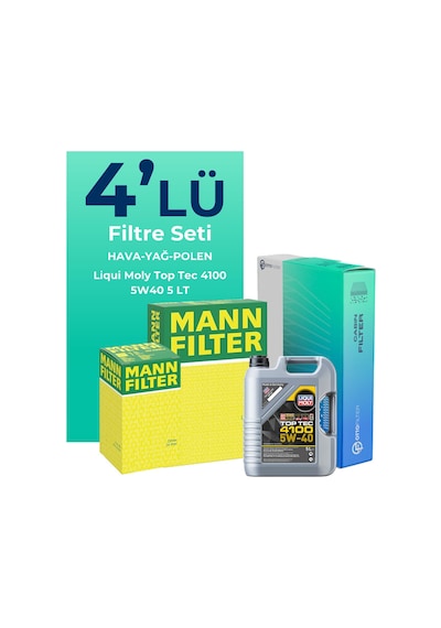Mann Renault Megane 1.2 Benzin Tce Filtre Bakım Seti Liqui Moly Motor Yağlı (2016-2019) 4 Lü -