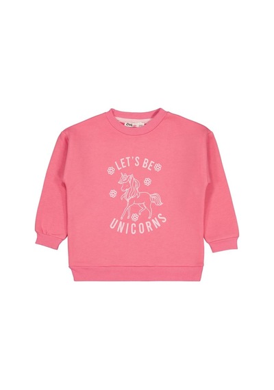 Civil Girls Unicorn Baskılı 2-5 Yaş Sweatshirt Pembe 19K34242325W1
