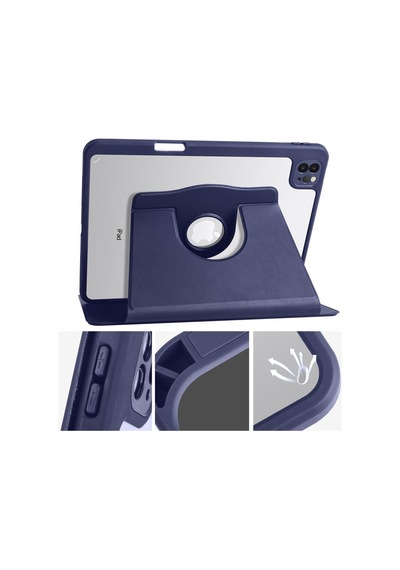 Apple Uyumlu iPad 10.9 2022 10.nesil Kılıf Termik Kalem Bölmeli Dönebilen Standlı Kılıf