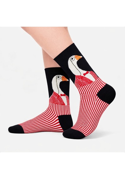 Carnaval Socks Leylek Desenli Renkli Çorap Çok Renkli