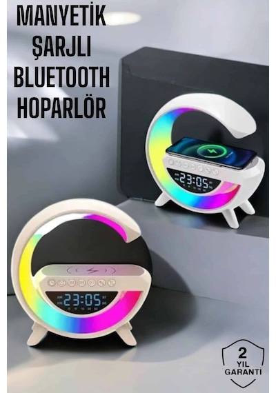 Mey İthalat Bluetooth Hoparlör 15w Kablosuz Hızlı Şarj Led Gece Lambası 98831762