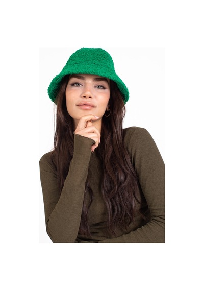 Ladycolor Şapka Kıvırcık Peluş Kumaş Yeşil Yeşil