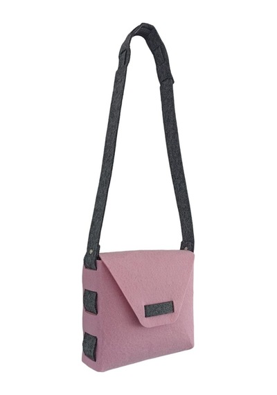 Next Craft Kız Çocuk Omuz Çantası Keçe Dikişsiz Etkinlik Günlük Çanta Pembe-gri Pembe