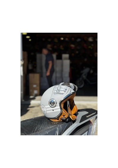 Nero Retro Motosiklet Kask - Ece Sertifikalı Zombies Orange