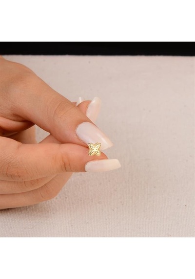 Goldkupe 14 Ayar Noktalı Çiçek Altın Küpe 1,16 Gr-2181