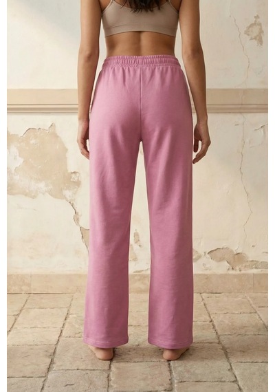 Hiccup My Fashıon Yüksek Bel Geniş Paça Örme Jogger Lila Mor