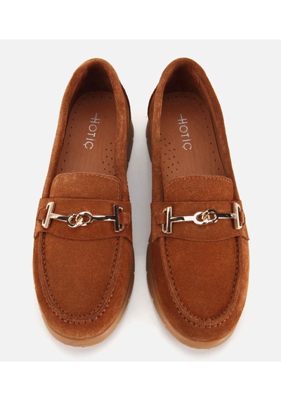 Hotiç Kadın Süet Deri Taba Yumuşak Tabanlı Tokalı Günlük Loafer 01ayh320570a370 01ayh320570a370 Taba