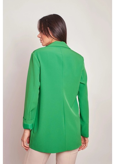 Yakalı Kolu Katlamalı Cep Kapaklı Salaş Boyfriend Oversize Hafif Likralı Kumaş Blazer Ceket-yeşil Yeşil Yakalı Kolu Katlamalı Cep Kapaklı Salaş Boyfriend Oversize Hafif Likralı Kumaş Blazer Ceket-yeşil Yeşil