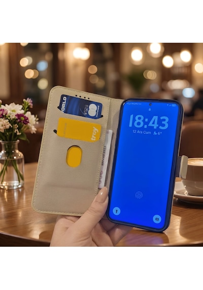 Apple Uyumlu iPhone 13 Kılıf Kapaklı Ve Cüzdanlı Stand Olabilen Deri Kılıf
