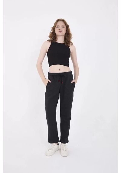 Unisex Üç İplik Basic Eşofman Pantolon - Antrasit 001