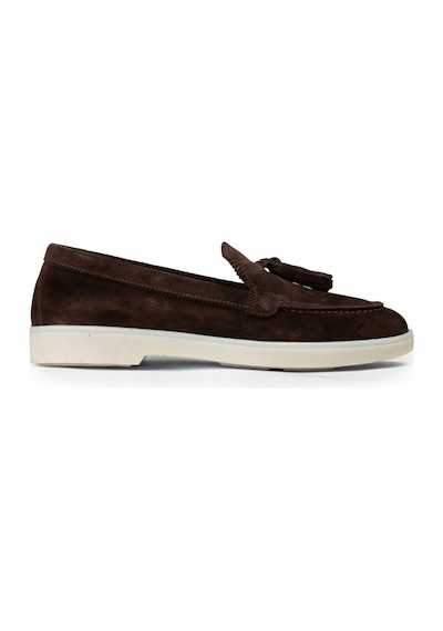 Deery Kadın Hakiki Süet Kahverengi Püsküllü Loafer - 02040zkhvc01