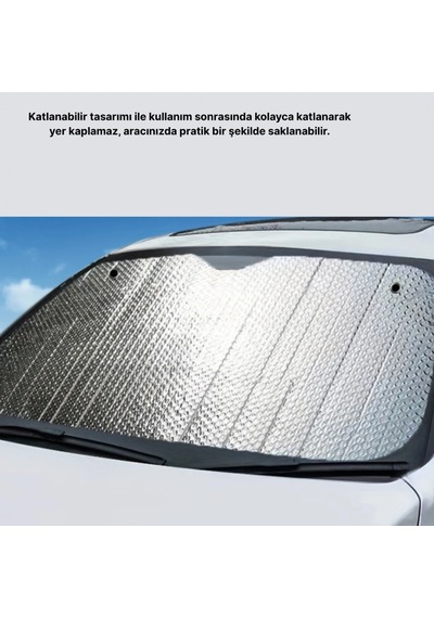 Katlanabilir Alüminyum Araba Güneşliği Yansıtıcı Yüzey Ve Isı Koruması
