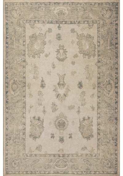 Artloop Relic Bej Vintage Dokulu Klasik Desenli Dokuma Tabanlı Şönil Halı Al 514 Bej - Fildişi Krem