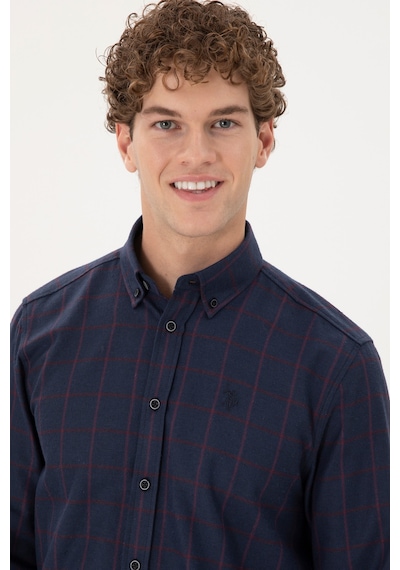 U.s. Polo Assn. Erkek Lacivert Gömlek Desenli 50296597-vr033 Lacivert