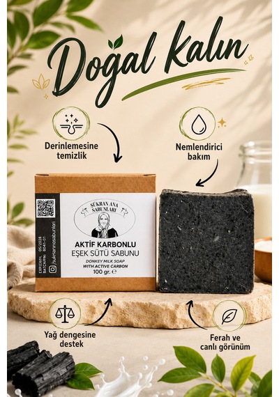 Aktif Karbonlu Eşek Sütü Sabunu 100 Gr