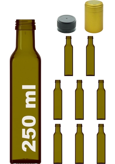 Afracam Maraska Yeşil 250 ML Cam Şişe Kapak Kapüşon 8 Adet