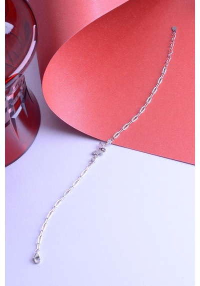 Innuendo Jewelry 925 Ayar Gümüş Taşlı Kelebek Bileklik Gümüş