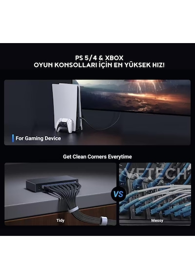 Cat 8 Ethernet Kablosu Lan Kablo 40gbps 2000mhz Süper Hızlı Ağ Kablosu Gigabit Pc, Laptop, Ps5/ Standart