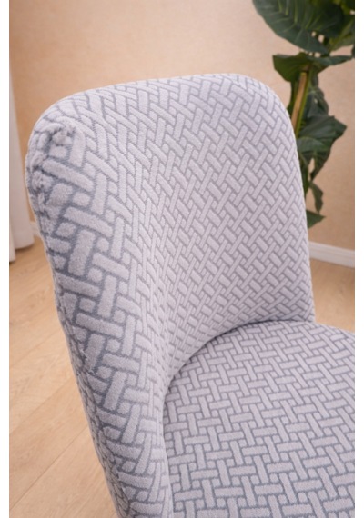 Mutfak Sandalye Kılıfı Büyük Oval Jakar Yıkanabilir Streç Lastikli Sandalye Örtüsü 1 Adet Gri - 814325519 Gri