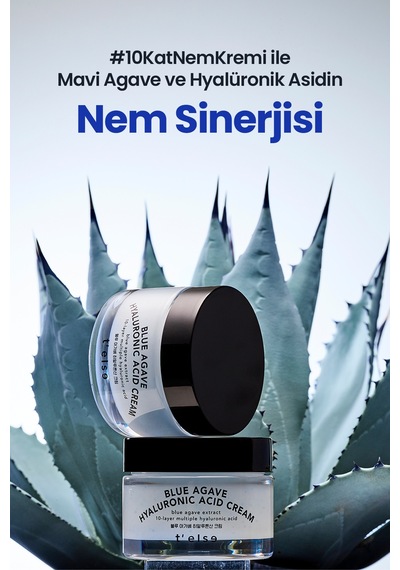 Hyalüronik Asit İçerikli Yoğun Nemlendirici Jel Krem T Else Blue Agave Hyaluronic Acid Cream