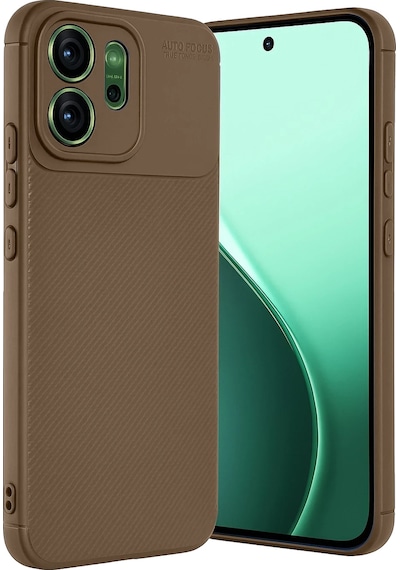 Cosmotex Newface Oppo Reno 14f Auto Focus Karbon Kapak - Kahverengi