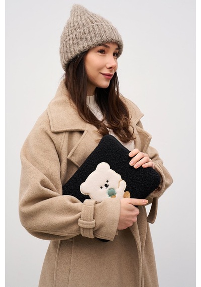Mussen Teddy Bear Tablet Kılıfı 10 & 11 İnç Uyumlu Siyah