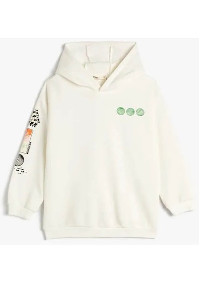 Koton Erkek Çocuk Sweatshirt Ekru 4wkb10007tk 24ky59000314 Y5915