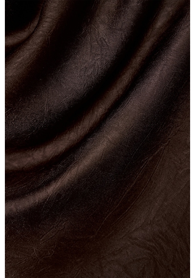 Sateen Degaje Yaka Saten Bluz - Koyu Kahve-137715