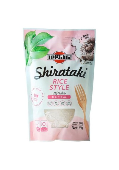Miyata Shirataki Konjac Pirinç, Düşük Kalorili, Glutensiz, 270 Gr