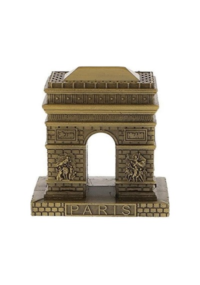 Vintage Metal Fransa Paris Zafer Kemeri Biblo Antik Bronz 8 Cm