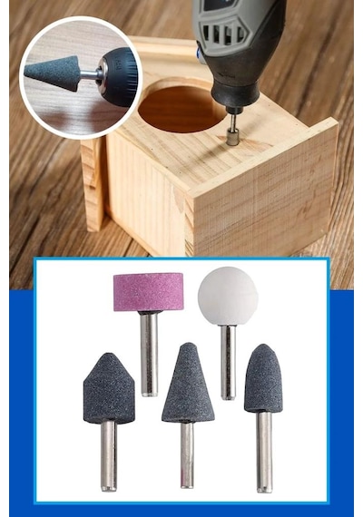 5 Parça Mini Taşlama Çapak Alma Oyma Şekil Verme Ahşap Metal Kalıpçı Seti Gravür Oyma Hobi Takımı