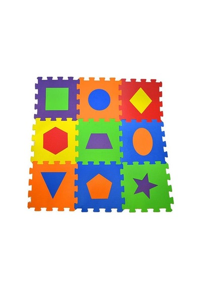 Polimat 33x33 Cm 7 Mm Geometrik Şekiller Eğitici Ve Eğlenceli Yer Puzzle Matı