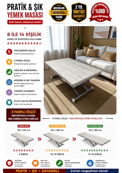Yan Baştan Açılır Akıllı Masa Üst Tabla Mdf Yüksekliği Ayarlanabilir Pratik Krom Kaplama Lizbon Yan Baştan Açılır Akıllı Masa Üst Tabla Mdf Yüksekliği Ayarlanabilir Pratik Krom Kaplama Lizbon
