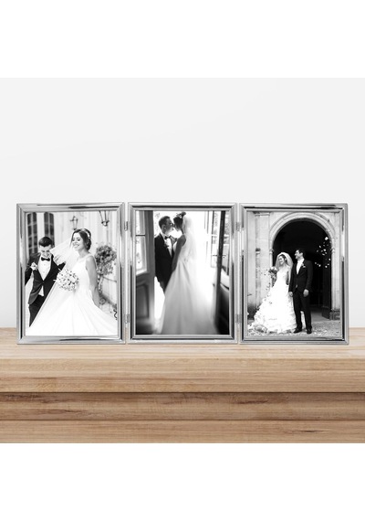 Lawrence Frames 510780t Üçlü Resim Çerçevesi, Gümüş Kaplama, 20,3 X 25,4 Cm