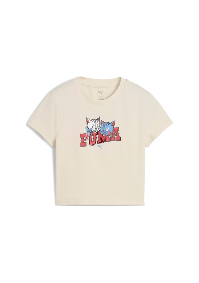 Puma Graphıc Kıtten Baby Kadın Tişört 633290 87 Beyaz