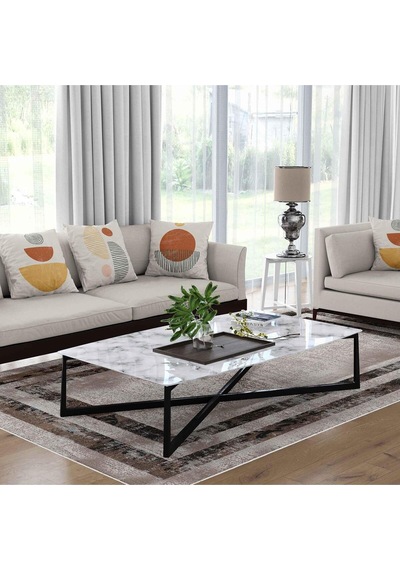 Kaymaz Taban Yıkanabilir Halı Mutfak, Salon, Yatak Odası İçin Modern Dijital Baskı Halı Slnhalı02 - 0009 Çok Renkli