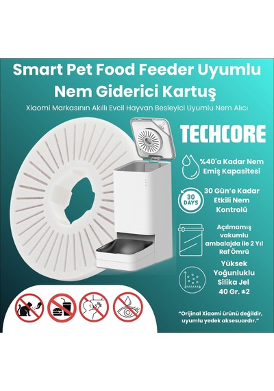Techcore Xiaomi Smart Pet Food Feeder Uyumlu Nem Giderici Kartuş Nem Alıcı Kurutucu Desiccant 1 Adet