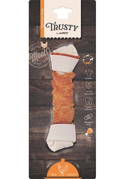 M-pets Trusty Extra Tavuklu Düğümlü Kemik Köpek Ödülü 100 Gr 20,3 Cm 244-30029.04