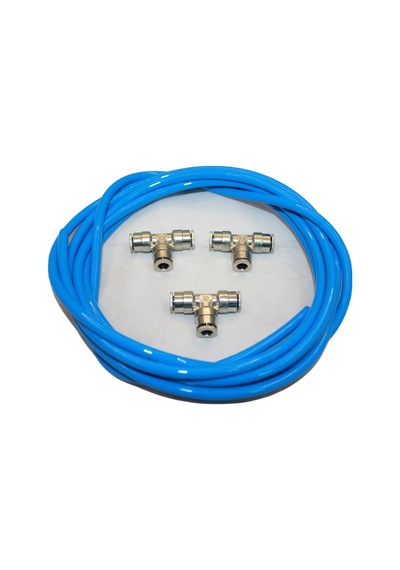 Somet 6x4 PU 6mm Pnömatik Hava Hortumu 3 Metre + 3 Adet T Bağlantı Fitting Seti