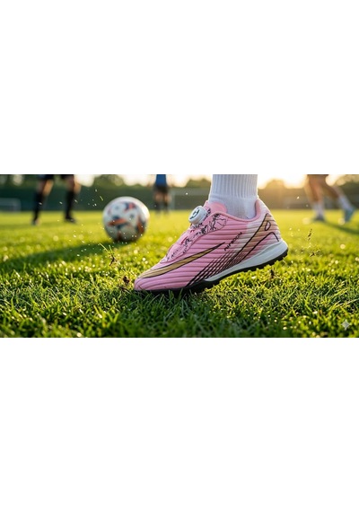 Papucumun Dünyası Mekanizma Bağcıklı Laliga Unisex Erkek Ve Kız Çocuk Halı Saha Ayakkabısı Pembe
