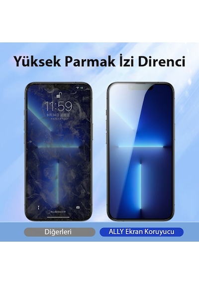 Ally Apple Uyumlu   iPhone 14 Pro Full Hd Kırılmaz Cam Ekran Koruyucu