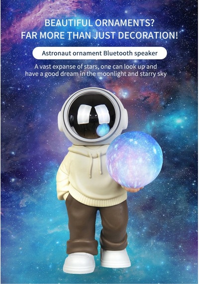 Ym-121 Astronot Bluetooth Hoparlör Taşınabilir Hıfı Çok İşlevli Mini Ses Aygıtı Futbol Versiyon