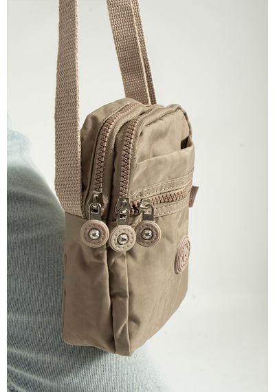 Nemo Bags Açık Vizon Unisex Telefonluk, Cüzdan, Kartlık, Çapraz Askılı Omuz Çantası, 18x13cm Açık Vizon