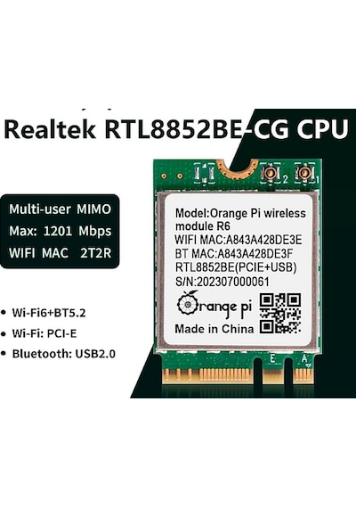 Orange Pi Wireless Module R6 Opi 5 Plus İçin