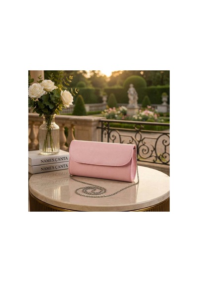 Names Bag Names Pembe Abiye Çanta - Zincir Askılı Gece Portföy Club Çanta - Portföy Clutch - Gece Çantası Pembe Pembe